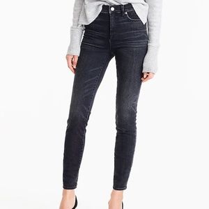 J. Crew 9" high rise toothpick jean charcoal wash